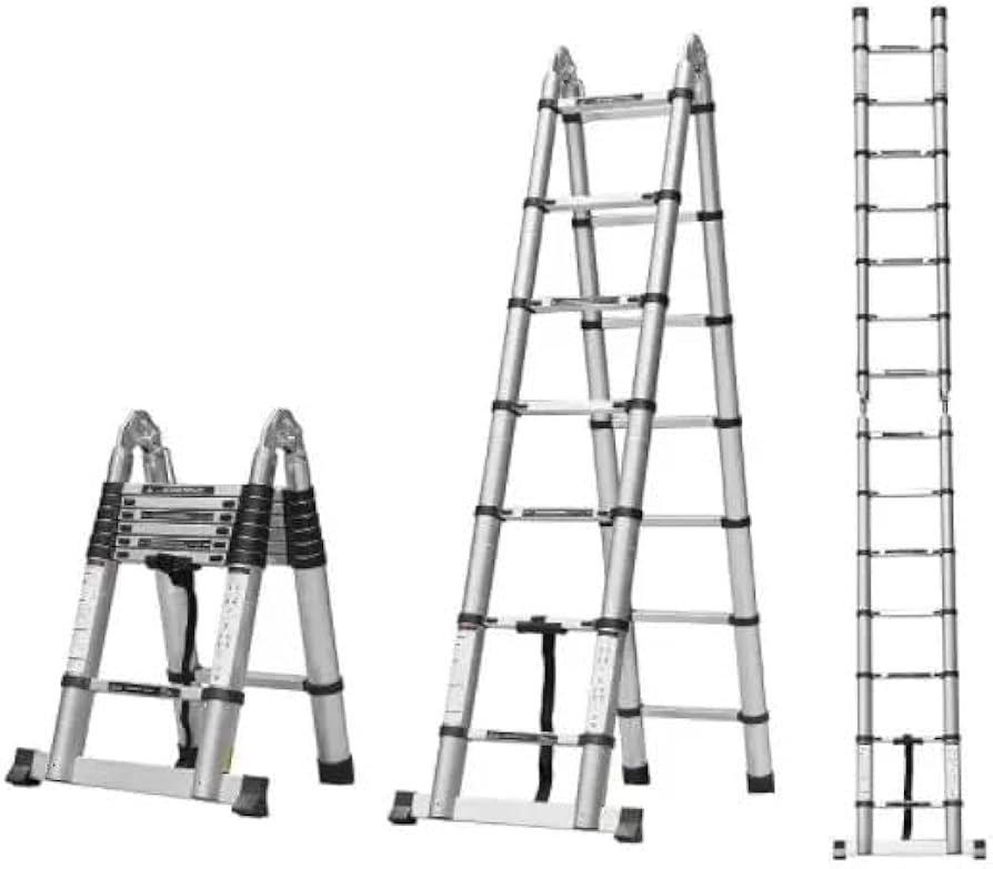 3.6Mtr by 3.6Mtr Double Telescopic Aluminium Ladder