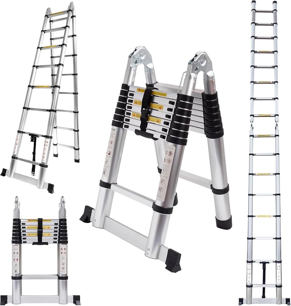 3.2Mtr by 3.2Mtr Double Telescopic Aluminium  Ladder