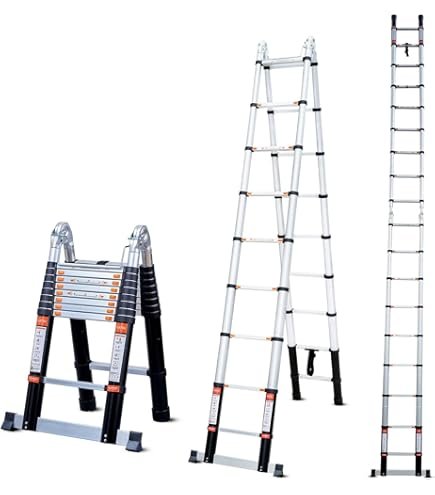 3.3Mtr by 3.3Mtr Double Telescopic Aluminium Ladder