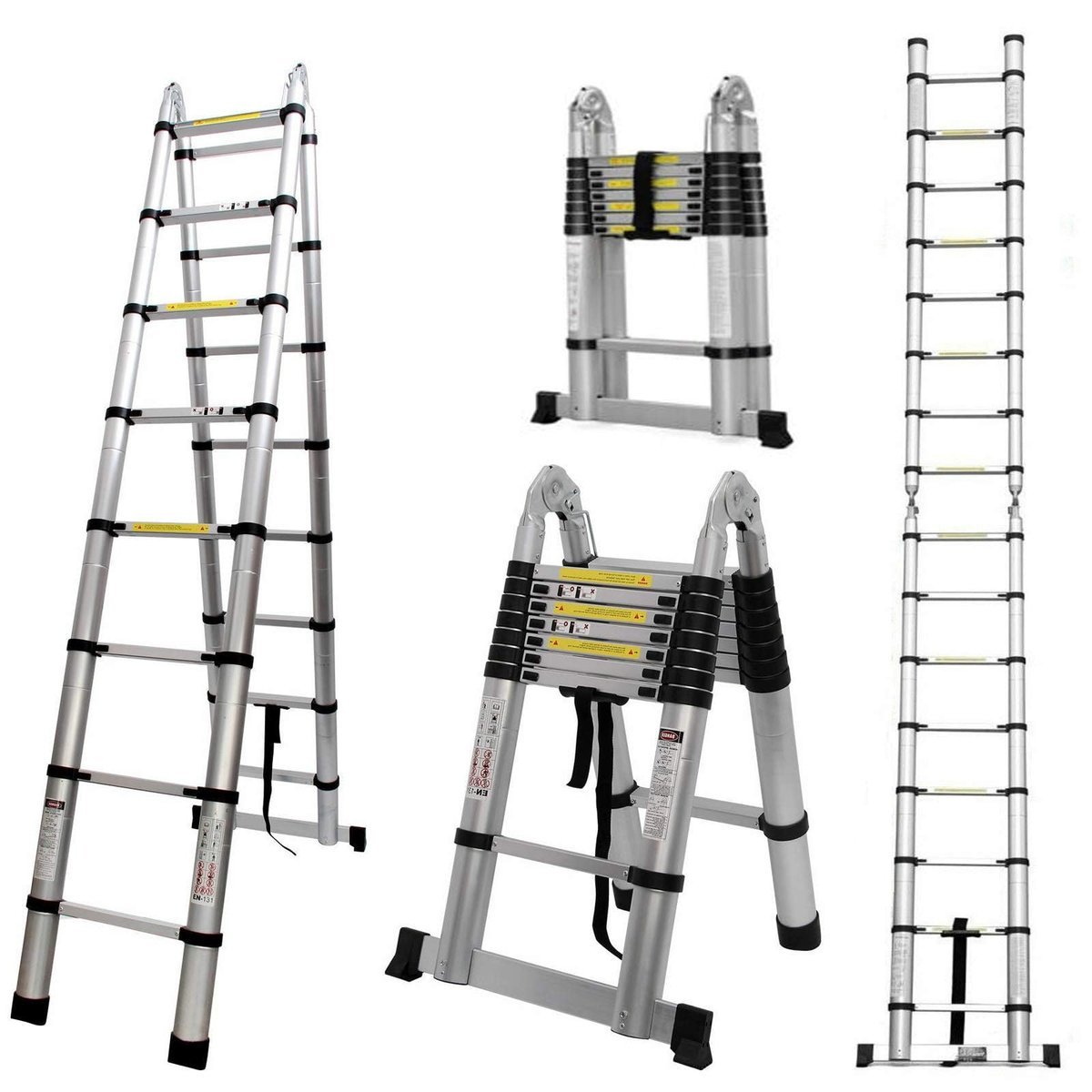 2.8Mtr by 2.8Mtr Double Telescopic Aluminium Ladder