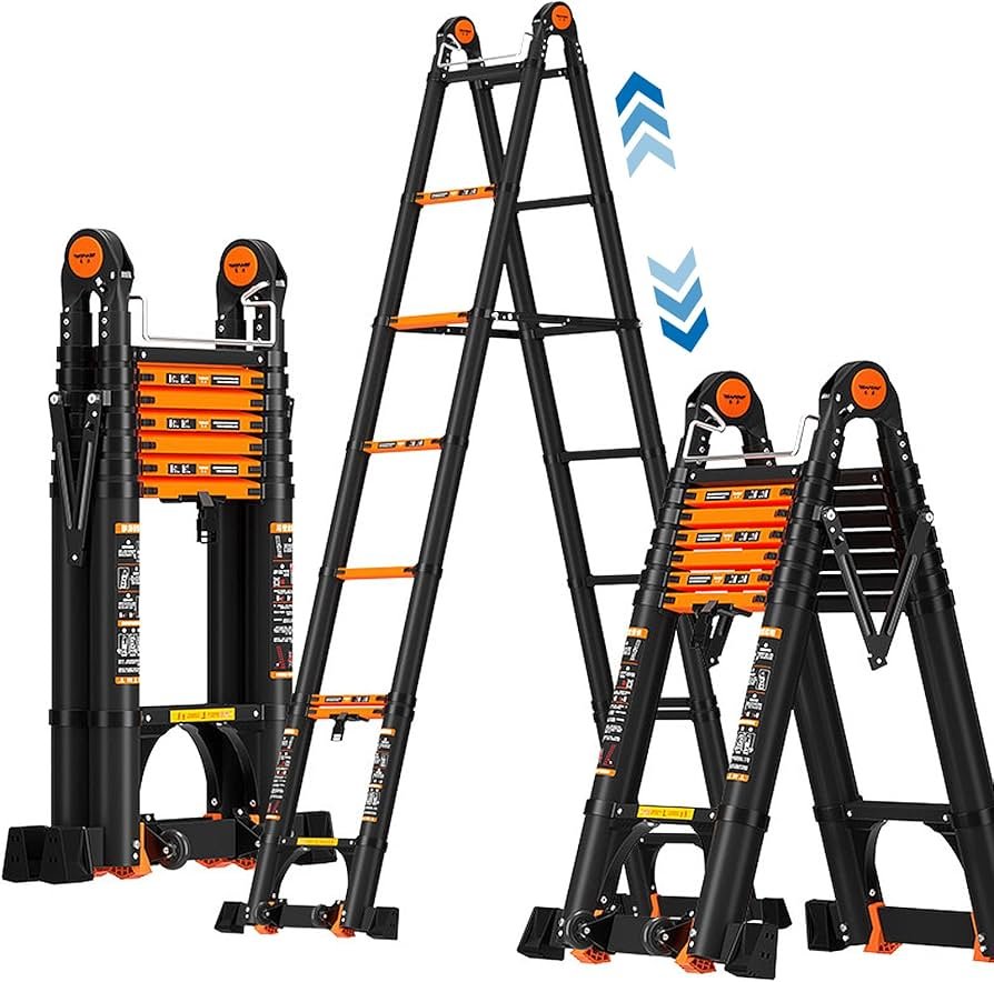 3.3mtr + 3.3mtr (6.6mtr) DOUBLE TELESCOPIC LADDER (8+8STEP)