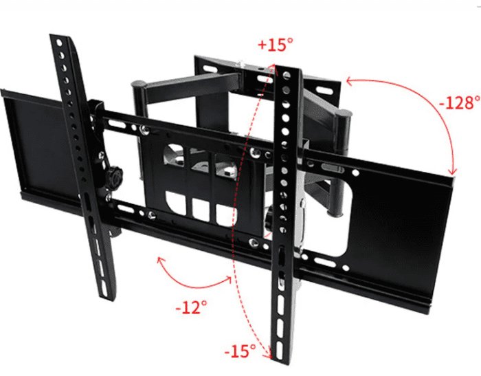 Skilltech 75p Double Arm Wall Bracket Full Motion Swivel Heavy Duty TV Wall Mount Bracket 32" to 85"