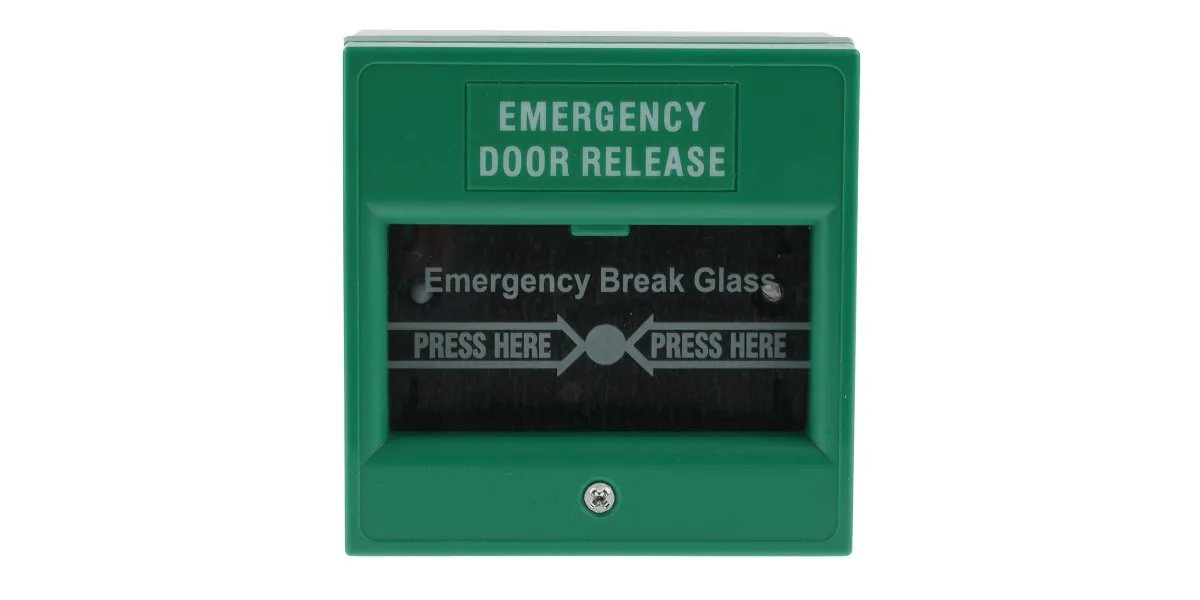 Emergency Break Glass Green Fire Alarm Exit Button