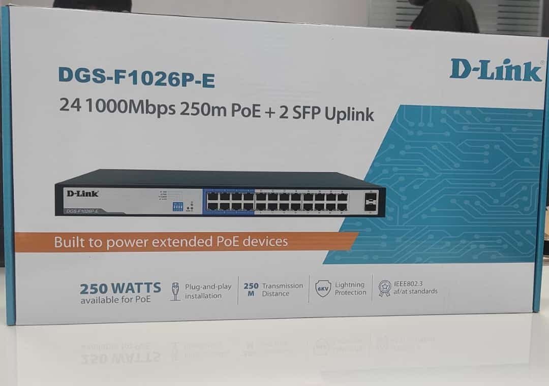 D-link DGS-F1026P-E 24 Port s1000Mbps PoE Switch with 2 SFP Ports