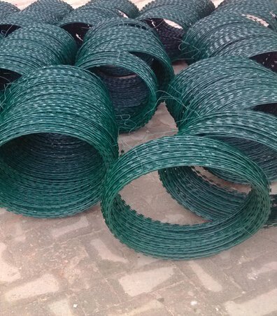 Galvanised razor wire