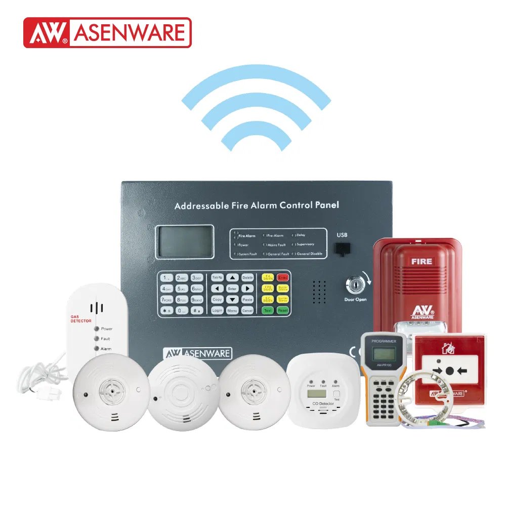 Aw-Fp128 Wireless Addressable Fire Alarm Control Panel - Front View