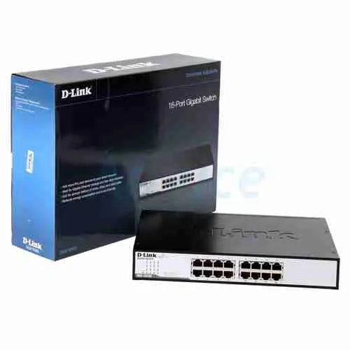 D-Link DES-1016D 16-Port Fast Ethernet Unmanaged Desktop Switch - Back View