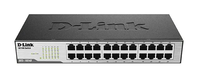 D-Link DES-1024D 24-Port Fast Ethernet Unmanaged Desktop Switch - Back View