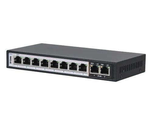 Dlink DES-F1010P-E 10 Ports PoE Switch - Front View