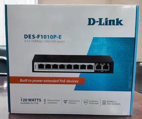 Dlink DES-F1010P-E 10 Ports PoE Switch - Back View