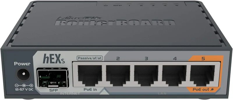 MIKROTIK Router RB760IGS HEX S 5X Gigabit Switch - Front View