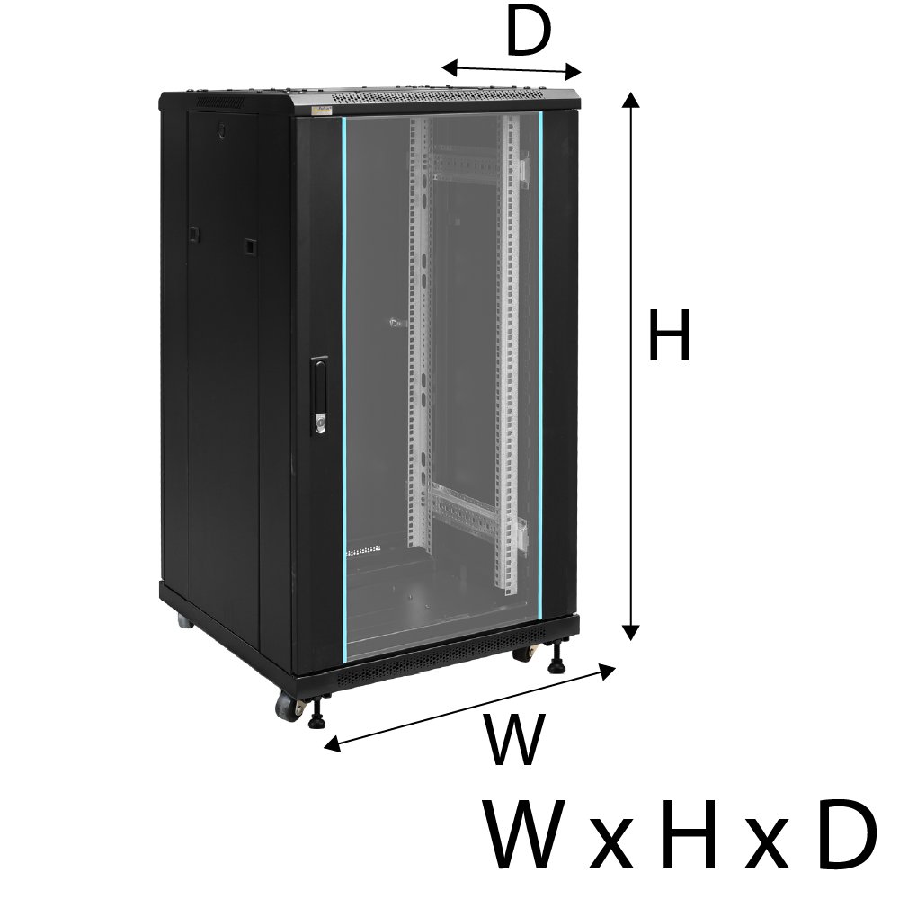 600*1000 FREE STANDING 22U DATA CABINET - Back View