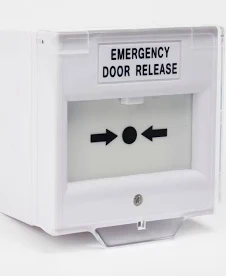 Emergency Break Glass Green Fire Alarm Exit Button - Front View