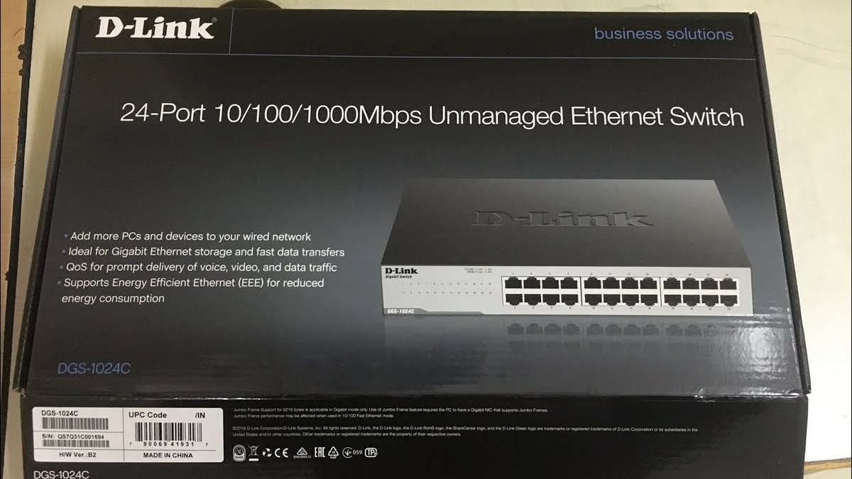 D-Link DES-1024D 24-Port Fast Ethernet Unmanaged Desktop Switch - Front View
