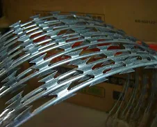 Galvanised razor wire - Back View