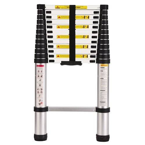 3.8 Meters Aluminum Single Telescopic Ladder - Front View